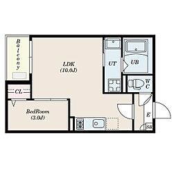 Jackmiyoshi2 1LDKの間取図画像