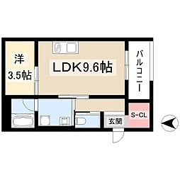 WellnestROOM名駅南 1LDKの間取図画像