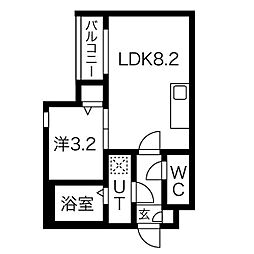 メイクスR元柴田公園 1LDKの間取図画像