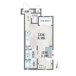 Cherim浄心West 1LDKの間取図画像