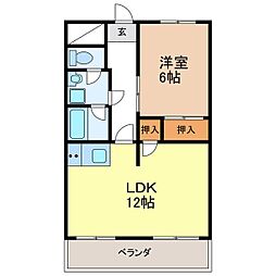 ヴィラ・フローラ 1LDKの間取図画像