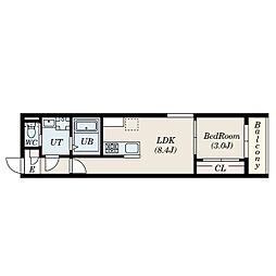 Delica本笠寺 1LDKの間取図画像