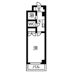 ジュネス桜台 1Kの間取図画像