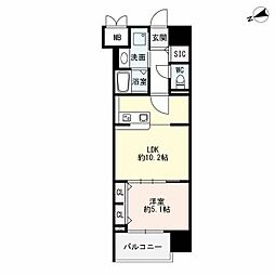 ザ・シンフォニア新栄 1LDKの間取図画像