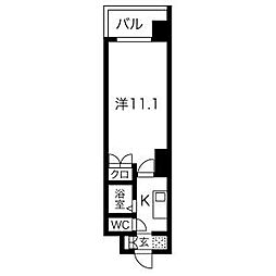 プログレッソ岩塚 1Kの間取図画像