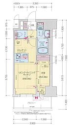 プレサンス鶴舞パークグラッド 1LDKの間取図画像