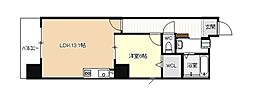ディアコート千早 1LDKの間取図画像