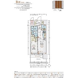 エステムコート名古屋サウスプレミオ 1DKの間取図画像