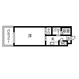 HIBINORISE 1Kの間取図画像