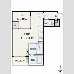 Jack atsutakoshinV 1LDKの間取図画像