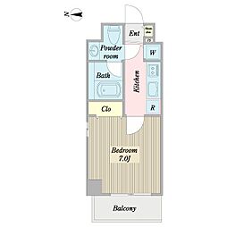 プロシード新栄 1Kの間取図画像