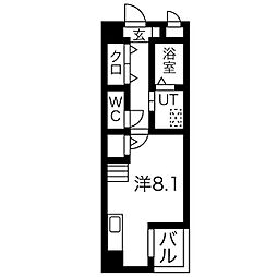 ワイズ東別院 ワンルームの間取図画像