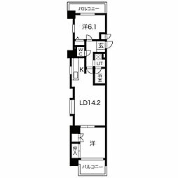 エクレール鶴舞 2LDKの間取図画像