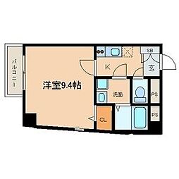 スカイコート葵 1Kの間取図画像