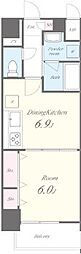 Wコート城西 1DKの間取図画像