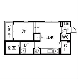 サンフラット 1SLDKの間取図画像