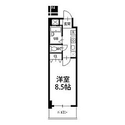 ウェステリア西大須 1Kの間取図画像