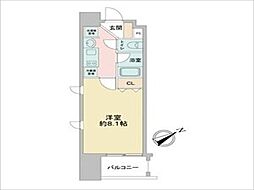 ベルファース川原通 1Kの間取図画像
