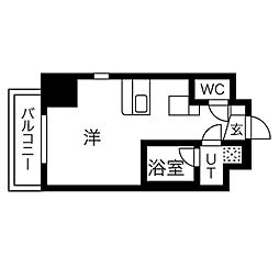 スクエアアパートメント ワンルームの間取図画像