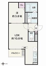 Jack sotoshinII 1LDKの間取図画像