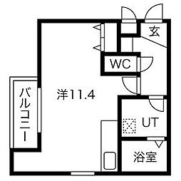 トロワ浄心 ワンルームの間取図画像