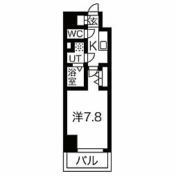 エスリード金山リュクス 1Kの間取図画像