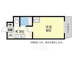 ジュネス鴨池 1Kの間取図画像