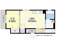 神戸市垂水区名谷町アパート 1LDKの間取図画像