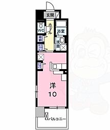 ラ・ロゼヴェール2 ワンルームの間取図画像