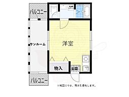 ビューハイツ高丸 ワンルームの間取図画像