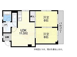 ハイツ川口 2LDKの間取図画像
