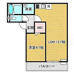 ジーメゾン明石魚住ケルズ 1LDKの間取図画像