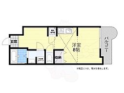 グランドール森友 ワンルームの間取図画像