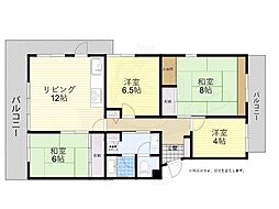 グリーンヒル新多聞305号棟 4LDKの間取図画像