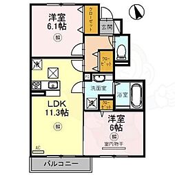 ラッジョ 2LDKの間取図画像