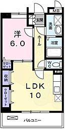 パストラルメゾングラン 1LDKの間取図画像