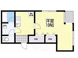 イングLビル 1Kの間取図画像