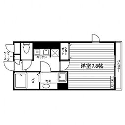 サンフェリオ花園2 1Kの間取図画像
