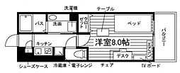 ルイス参番館 1Kの間取図画像