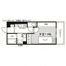 マーレF 1Kの間取図画像