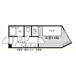 ハイムセラ黒髪 1Kの間取図画像