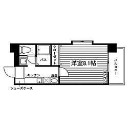 天神田中 1Kの間取図画像
