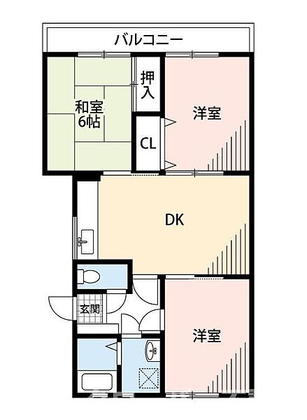 ピュアハイツ白金 103｜香川県坂出市白金町3丁目(賃貸マンション3DK・1階・58.03㎡)の写真 その2