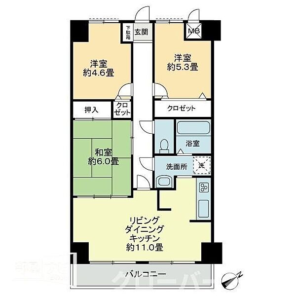 エスポワール辻 705｜香川県綾歌郡宇多津町浜六番丁(賃貸マンション3LDK・7階・66.34㎡)の写真 その2