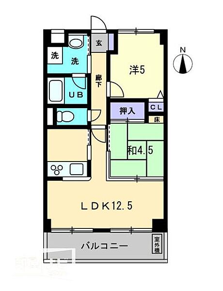 ルミナス I MIZUHO 103｜香川県坂出市本町1丁目(賃貸マンション2LDK・1階・48.84㎡)の写真 その2