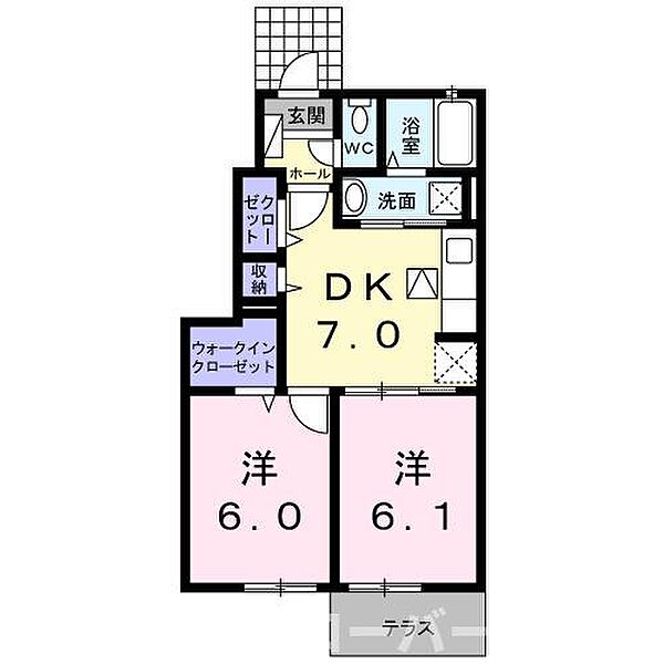 ベル・グラースII 102｜香川県三豊市三野町下高瀬(賃貸アパート2DK・1階・44.96㎡)の写真 その2