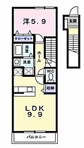 来夢1番館　Ｂ 202 ｜ 香川県坂出市笠指町4番50号（賃貸アパート1LDK・2階・41.98㎡） その2