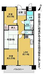 エクレール桃園公園 3LDKの間取図画像