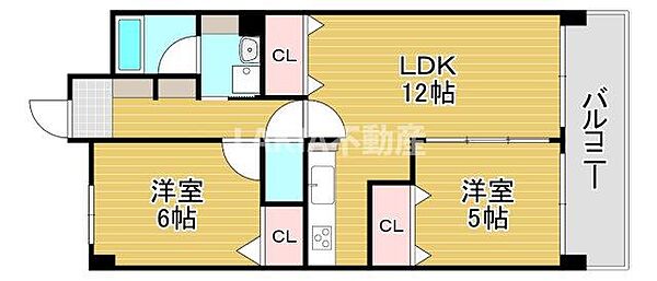 ラフィーネレジデンス ｜大阪府大阪市都島区都島南通2丁目(賃貸マンション2LDK・2階・53.39㎡)の写真 その2