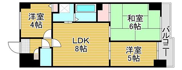 アーバンパーク関目 ｜大阪府大阪市城東区関目6丁目(賃貸マンション3DK・7階・50.69㎡)の写真 その2